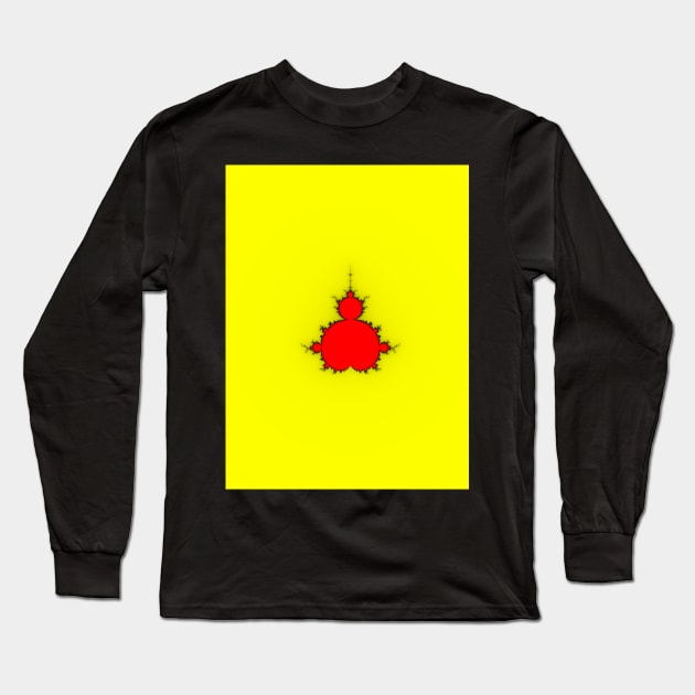 Solid Red with Black on Yellow Mandelbrot Long Sleeve T-Shirt by rupertrussell